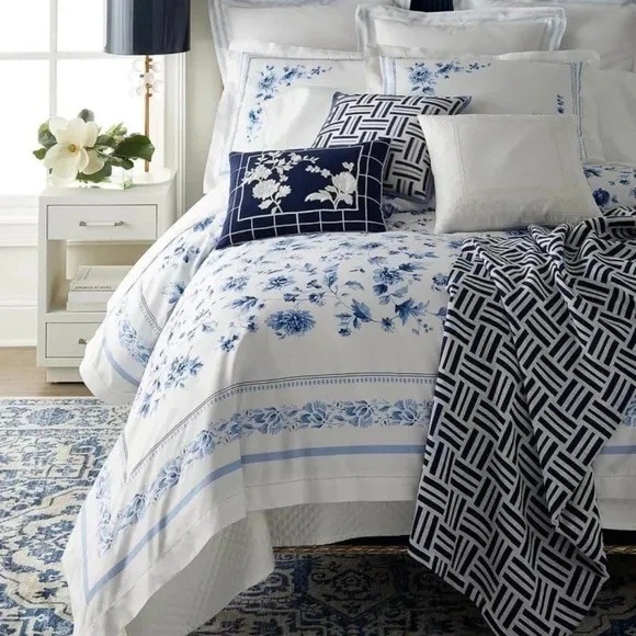 Ralph Lauren Other - Ralph LAUREN Whitlow Blue White Floral Full/Queen Duvet Cover 100% Cotton